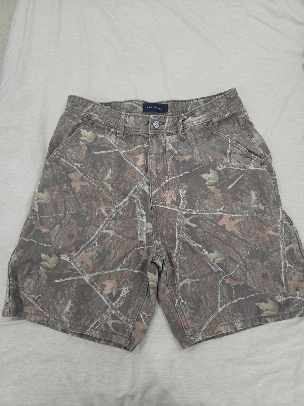 Aeropostale Men's Camo Utility Shorts - Brown/Green